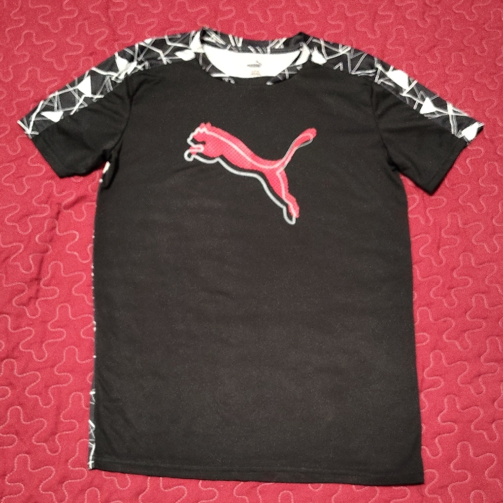 Puma Kids Black Graphic T-Shirt - XL
